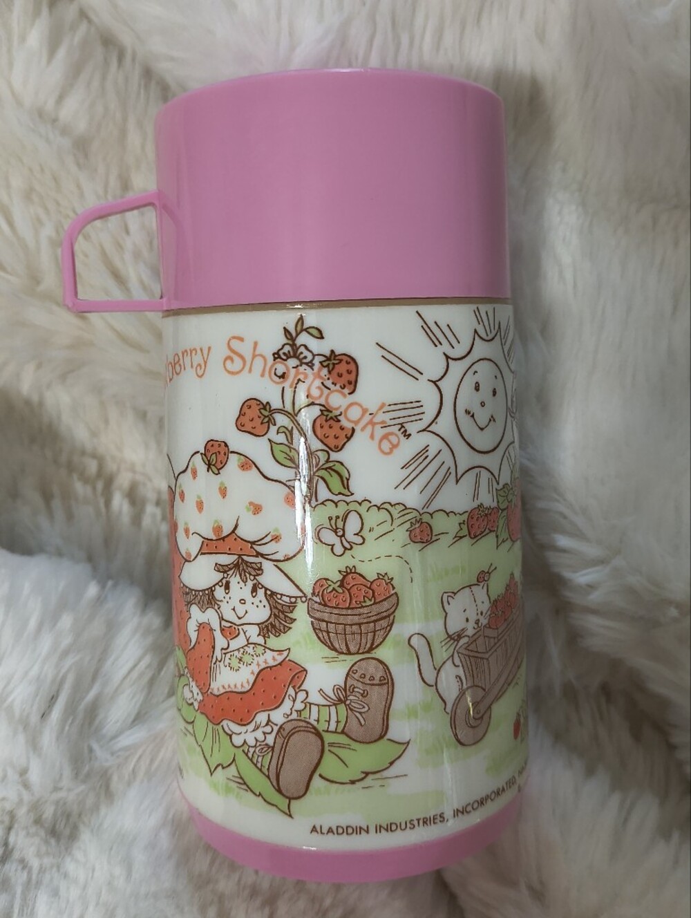 Vintage Strawberry Shortcake Pink Thermos